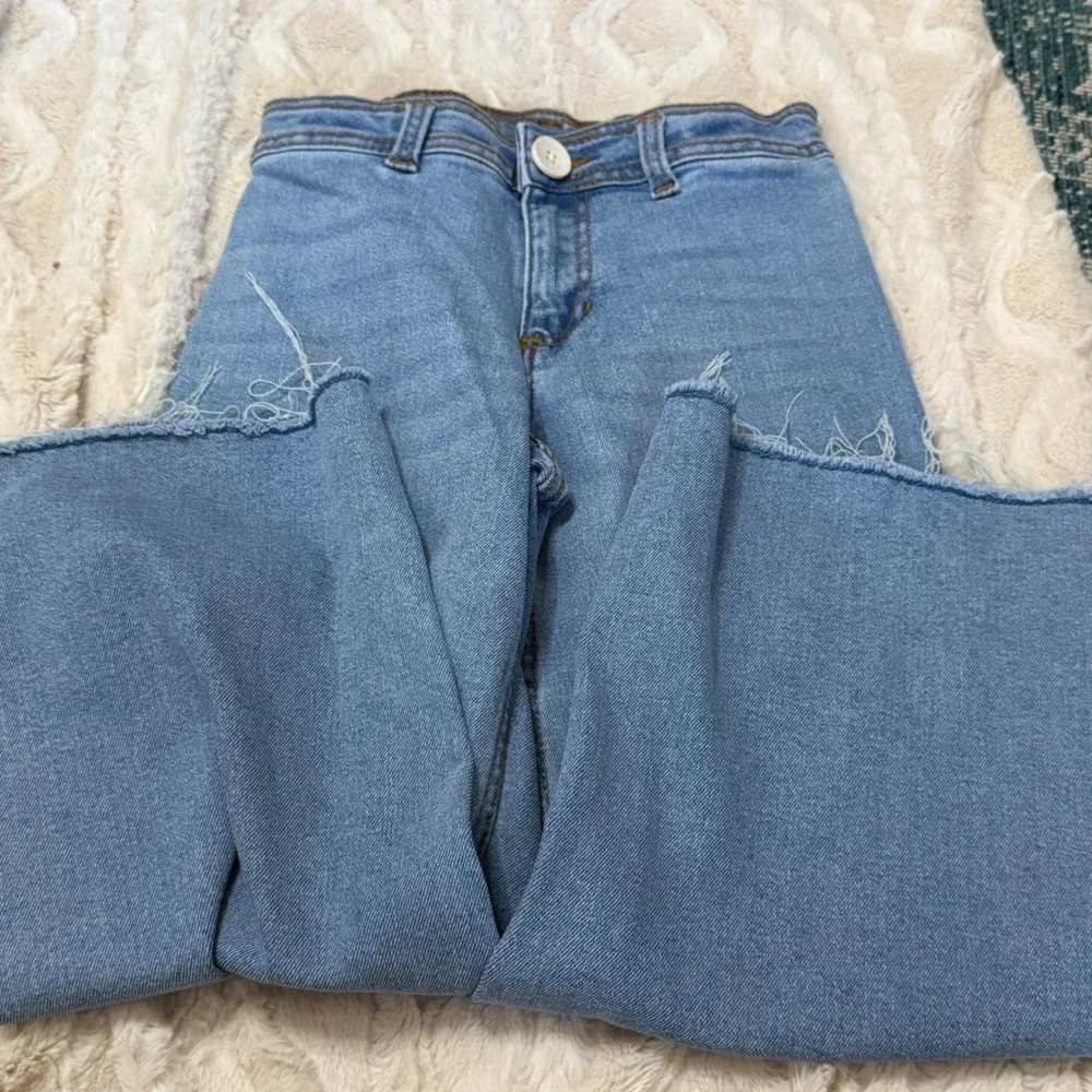 Kids Girls Jeans Leggings Bundle Tie Dye Purple Blue Size M-L School Lot Of 3‎